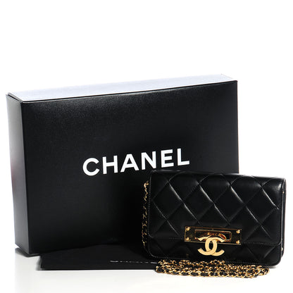Chanel Lambskin Golden Class Wallet on Chain WOC Black 5 of 9