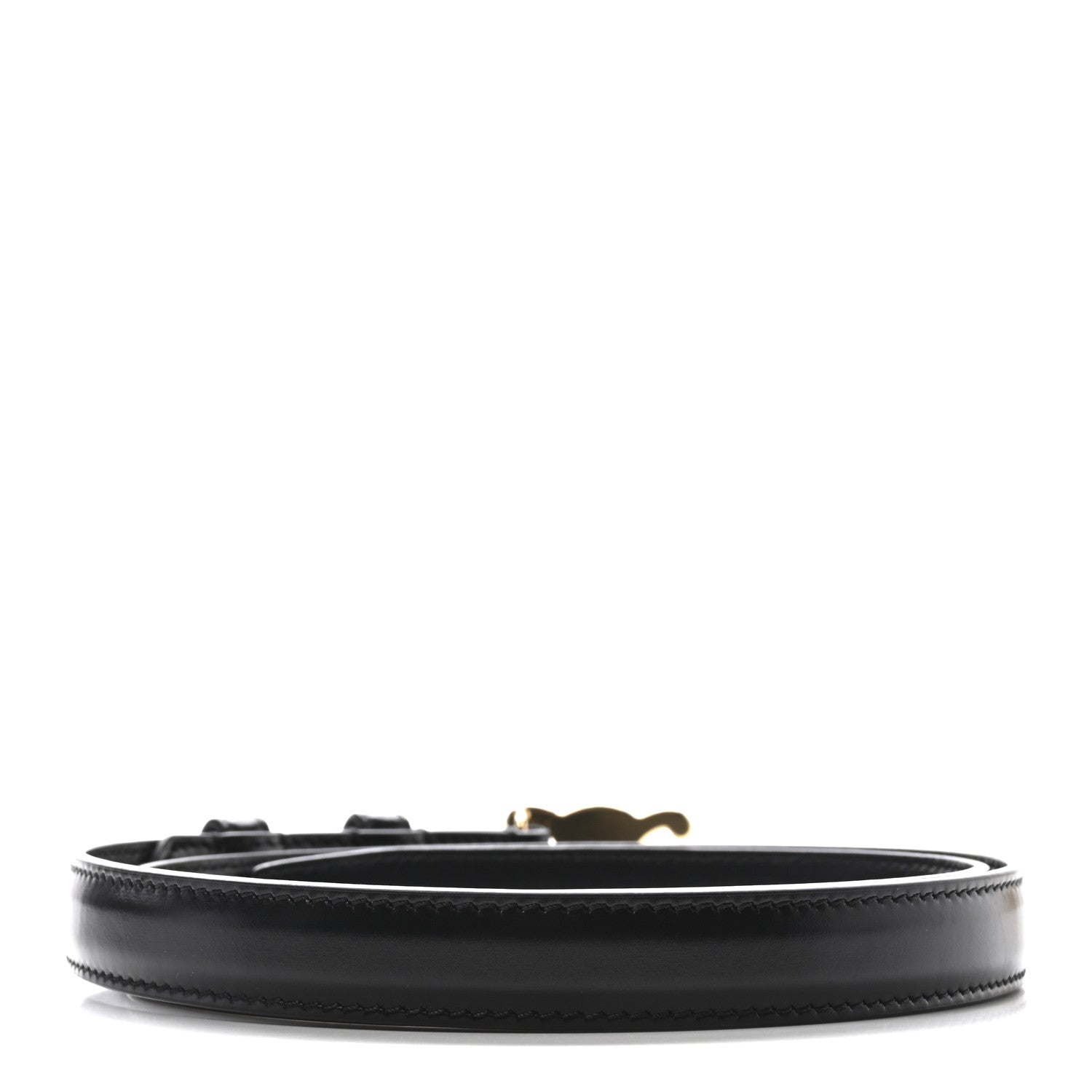 Celine Box Calfskin Small 25mm Triomphe Belt 75 30 Black 2 of 7