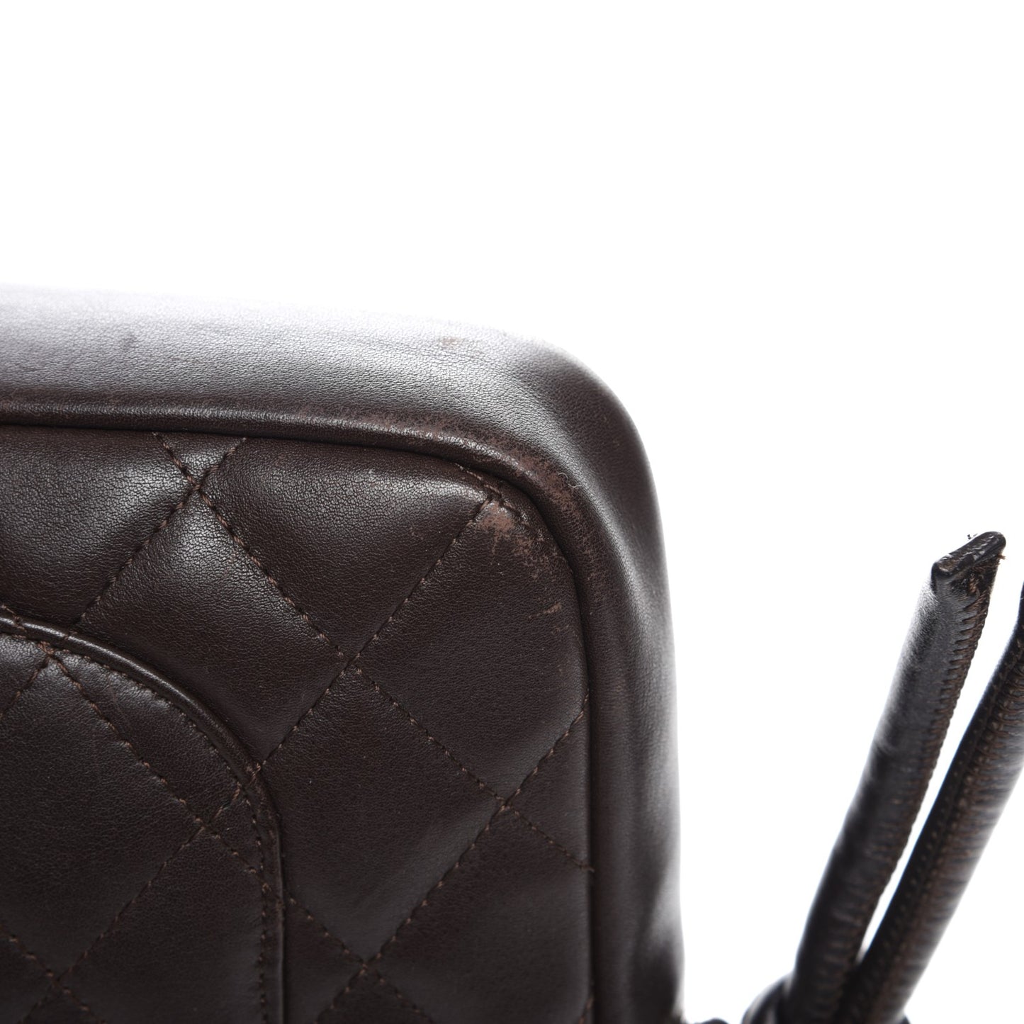 Calfskin Quilted Cambon Pochette Brown