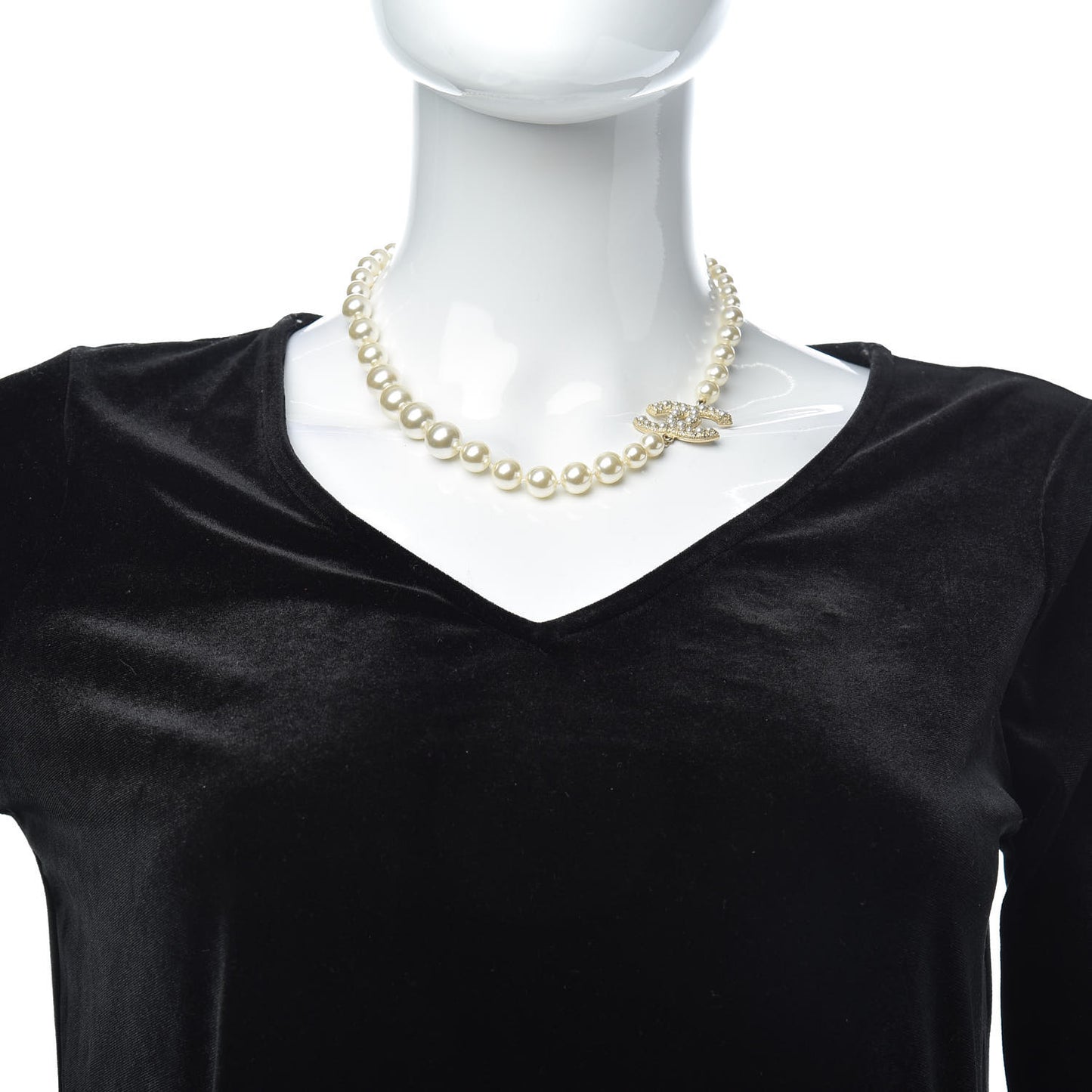 Pearl CC 100th Anniversary Necklace Light Gold