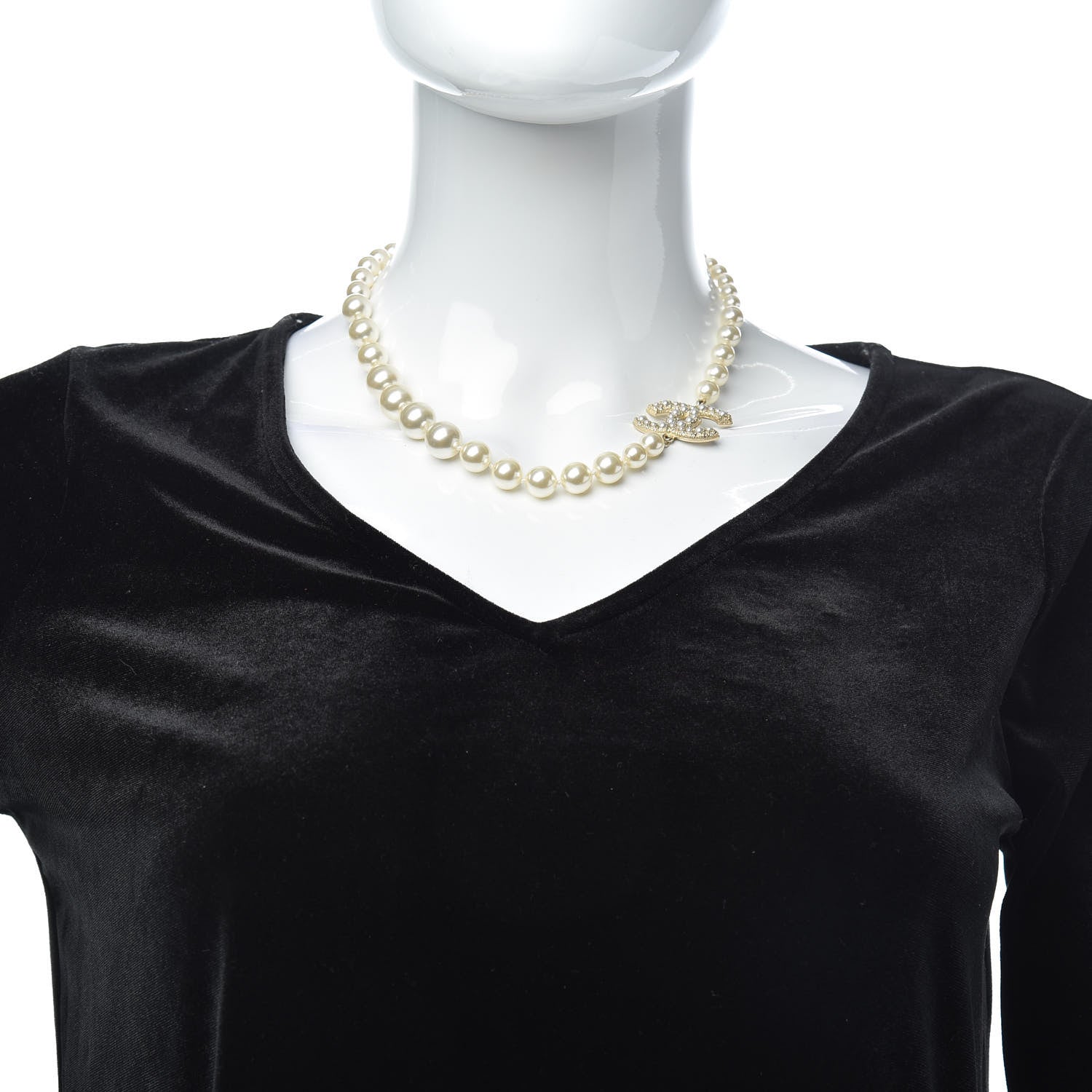 Chanel Pearl CC 100th Anniversary Necklace Light Gold 2 of 6