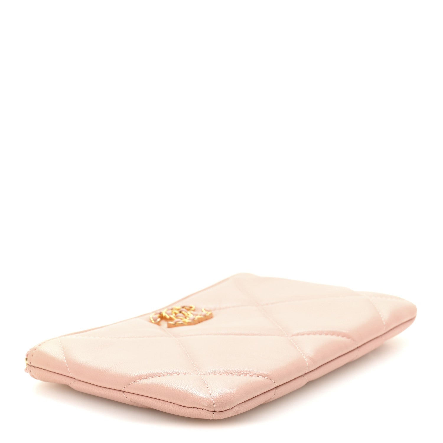 Chanel Shiny Goatskin Quilted Small Chanel 19 Pouch Pink 4 of 7