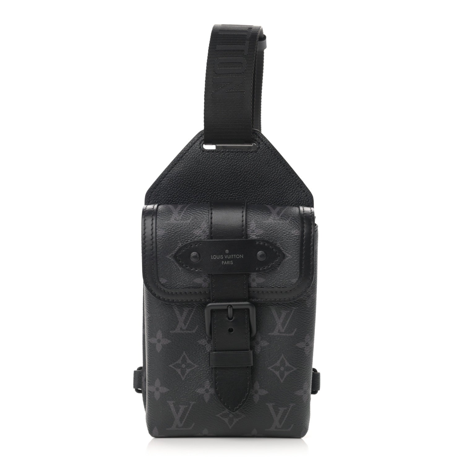Louis Vuitton Monogram Eclipse Saumur Slingbag Black 1 of 9