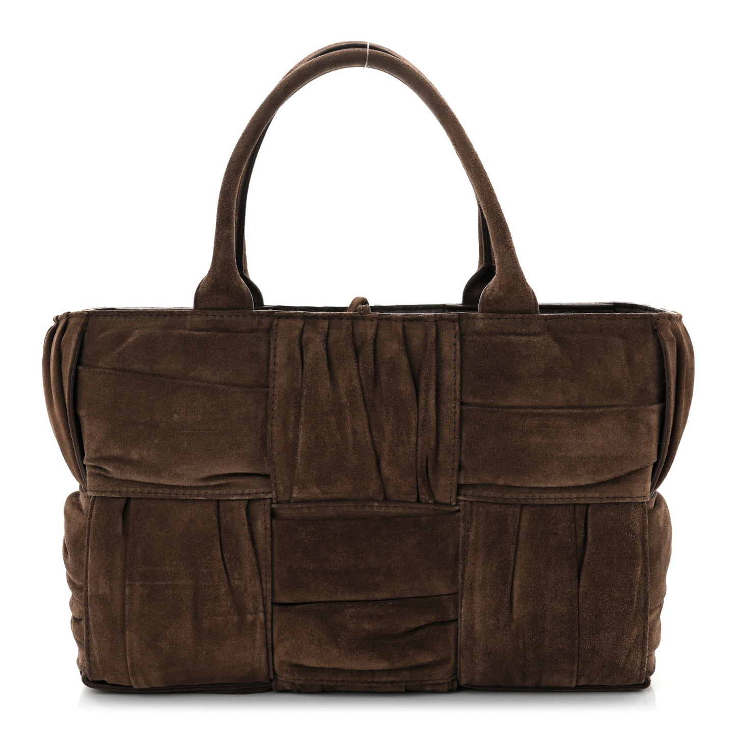 Suede Foulard Intrecciato Small Arco Tote Brownie