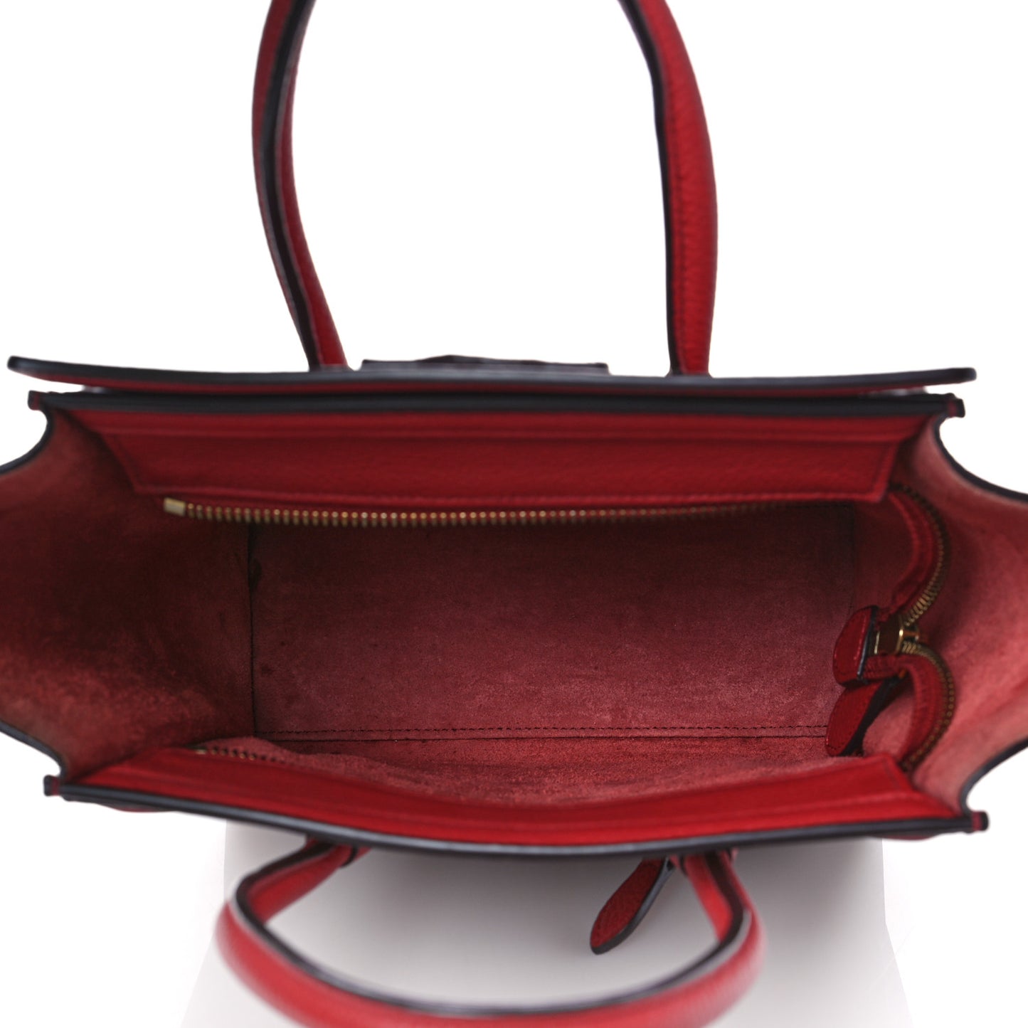 Drummed Calfskin Nano Luggage Red