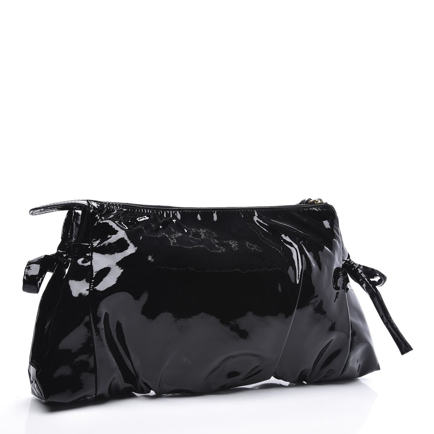 Gucci Patent Large Hysteria Clutch Black 2 of 10
