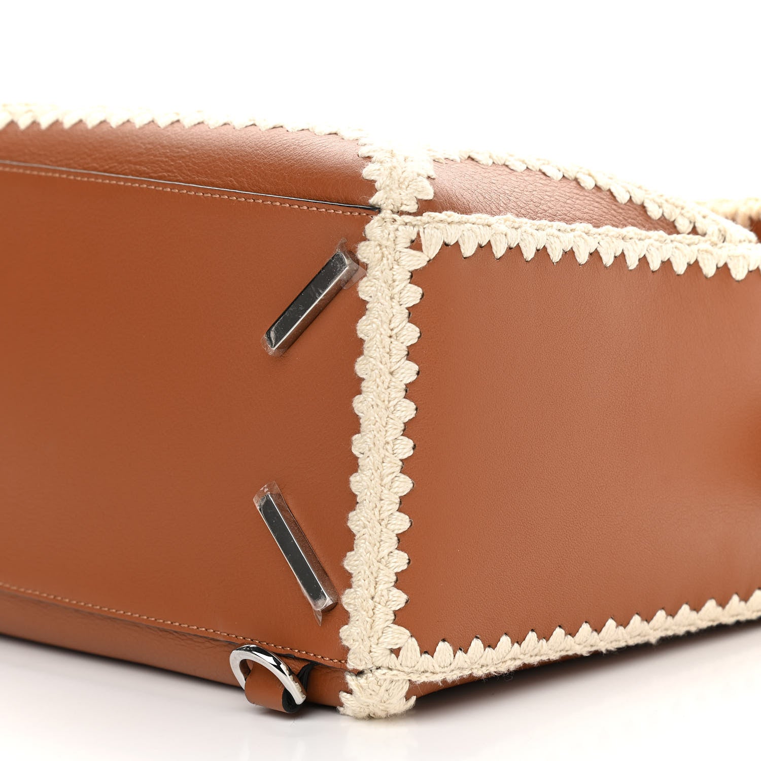 Loewe Calfskin Crochet Trim Medium Puzzle Bag Tan 9 of 11