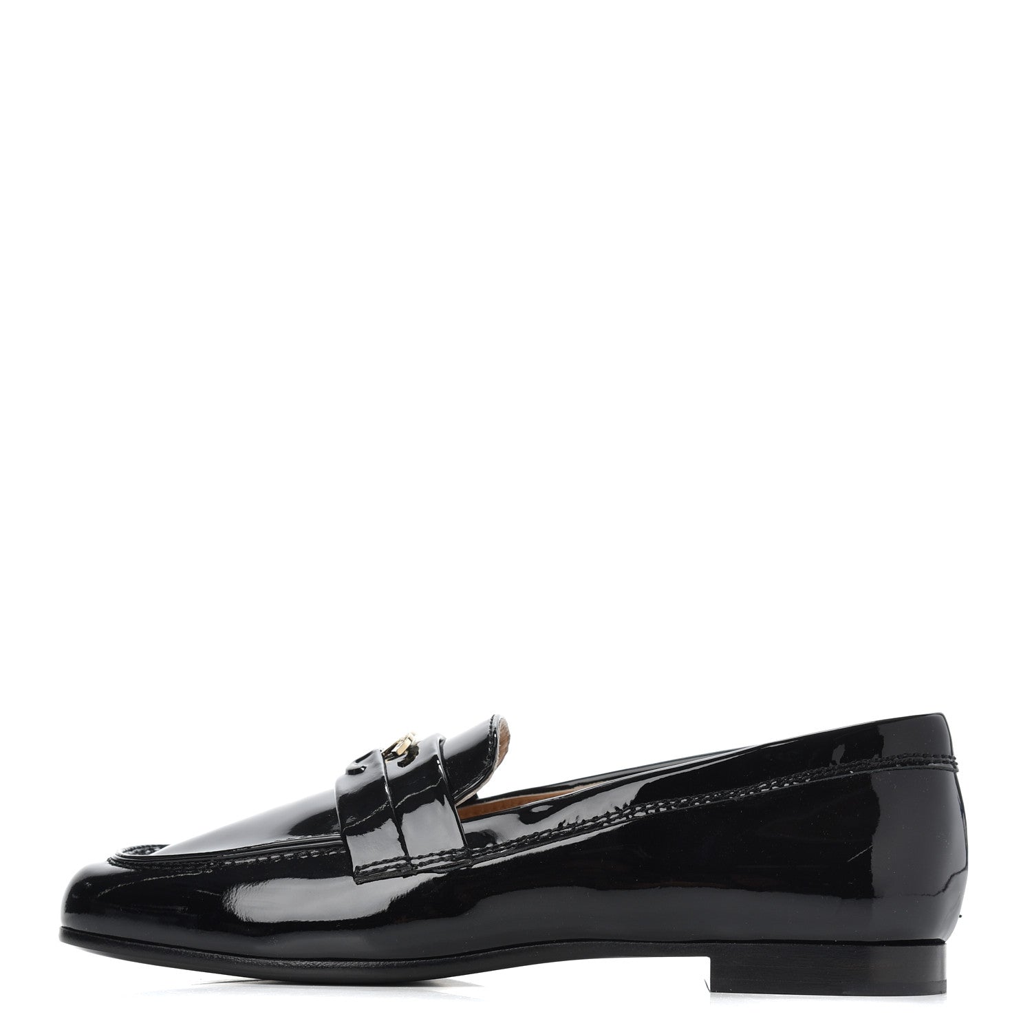 Chanel Patent CC Mocassin Loafers 35.5 Black 1 of 15