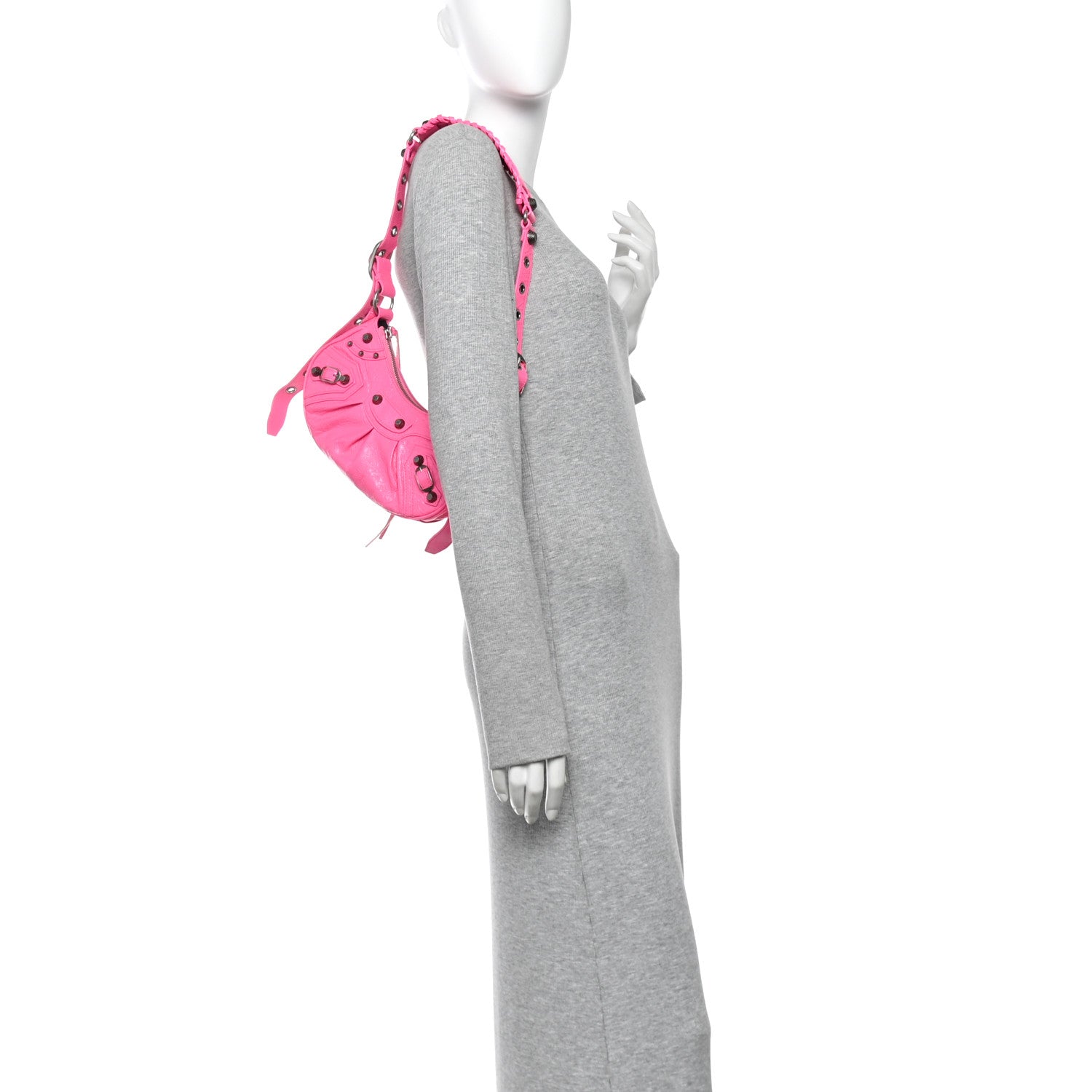 Balenciaga Agneau Arena Le Cagole Shoulder Bag XS Hot Pink Hot Pink 2 of 9