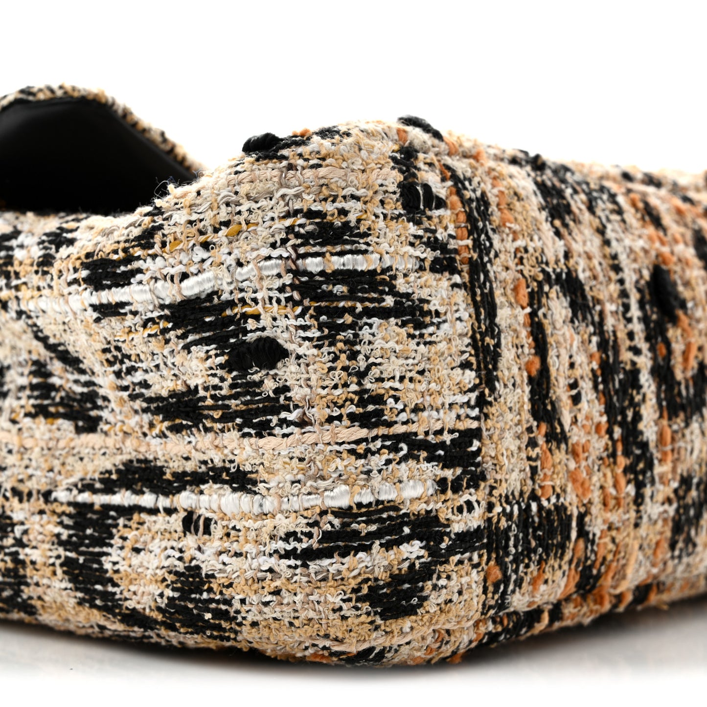 Tweed Mixed Fibers Leopard Print Small Souplissimo Maxi Flap Brown Black White