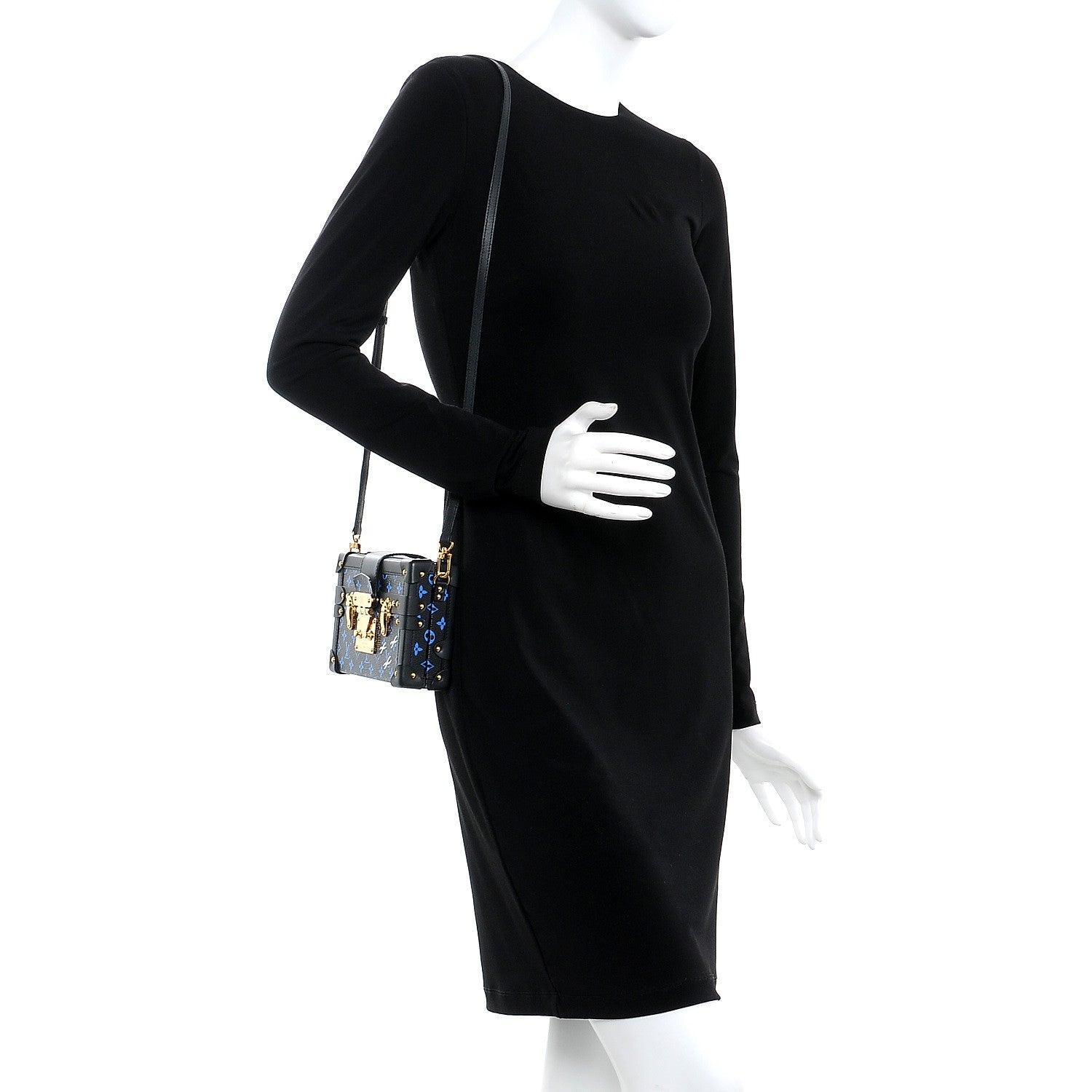 Louis Vuitton Monogram Petite Malle Blue Black 2 of 6