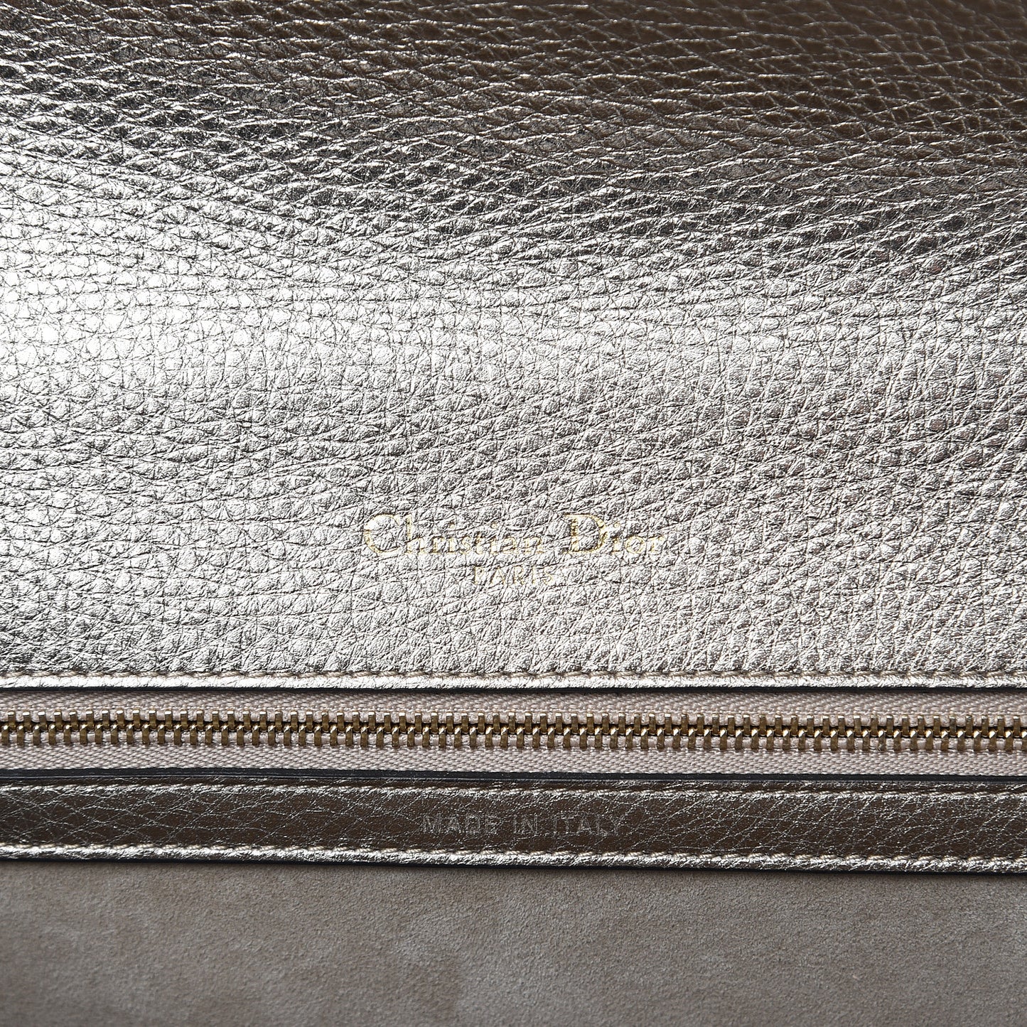 Metallic Grained Calfskin Medium Diorama Flap Bag Gold