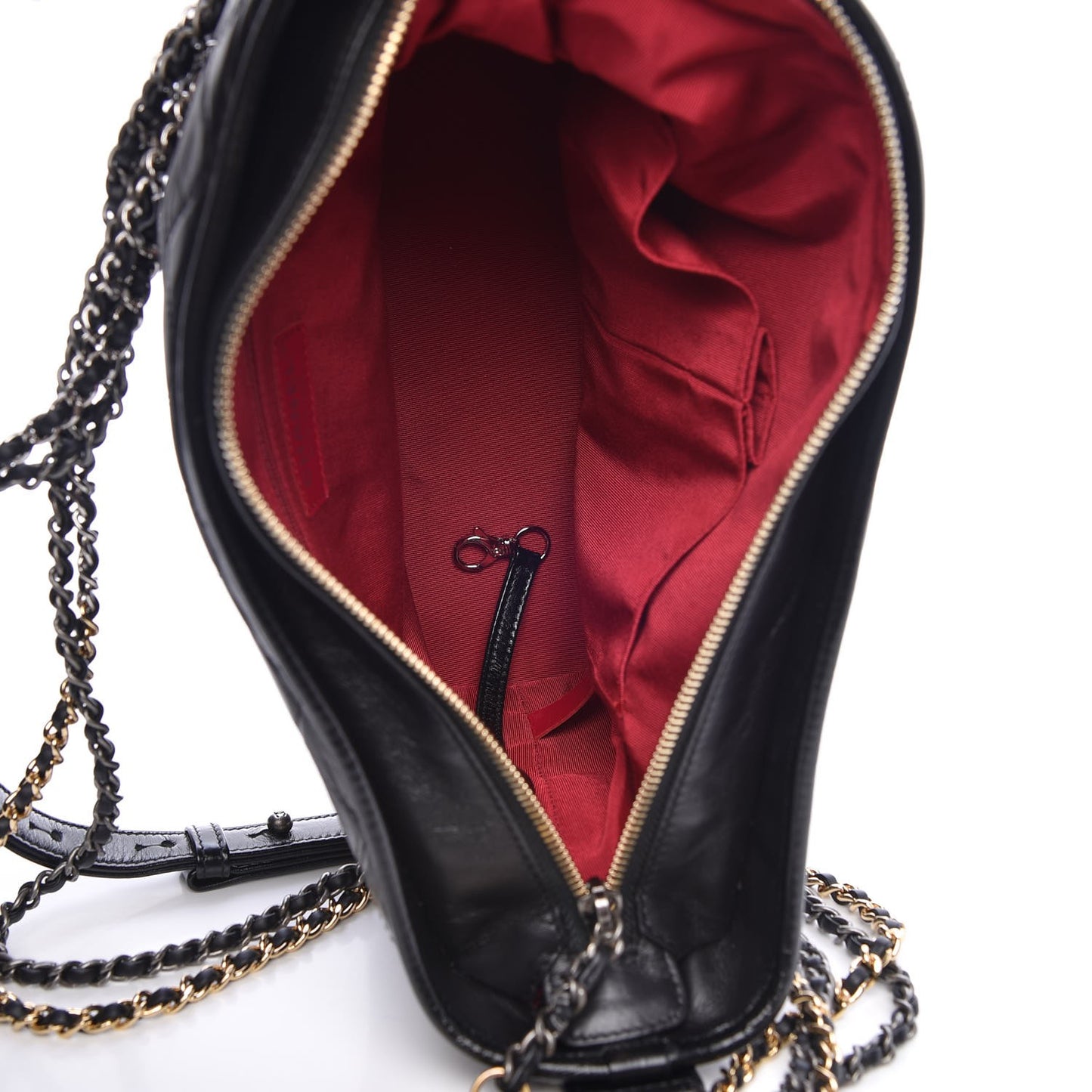 Aged Calfskin Quilted Medium Gabrielle Hobo Black