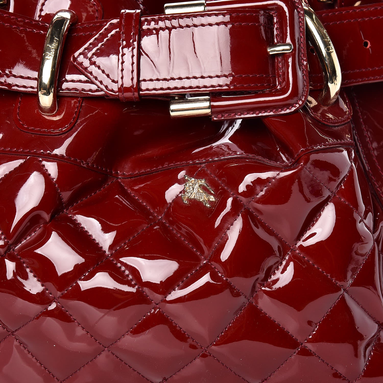 Burberry Patent Quilted Beaton Red 9 of 10