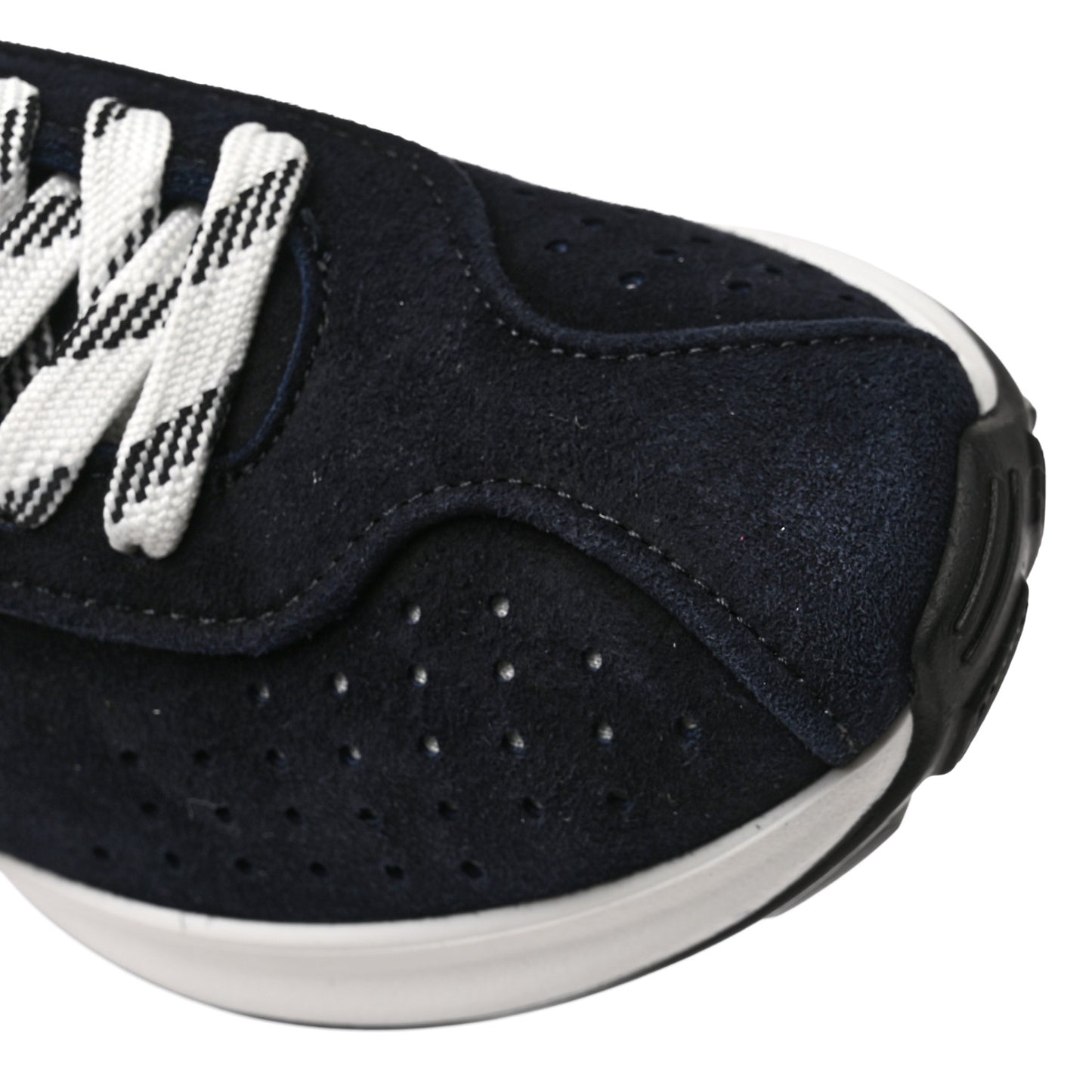 Fabric Suede Kidskin CC Sneakers 37.5 Dark Navy White