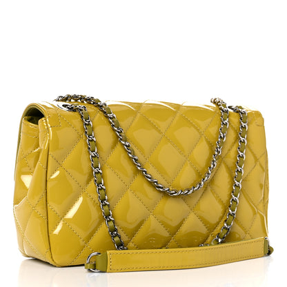 Chanel Patent Quilted Small Coco Shine Flap Yellow 2 of 11