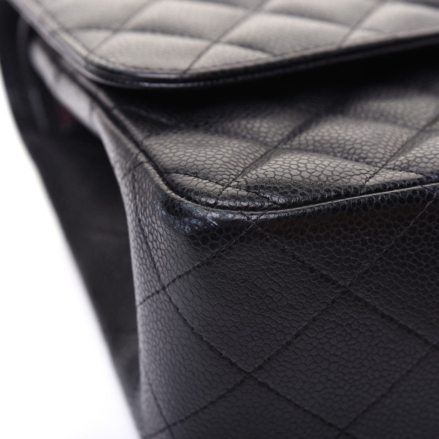 Caviar Quilted Jumbo Double Flap Black