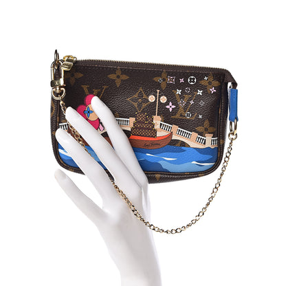 Louis Vuitton Monogram 2019 Christmas Animation Mini Venice Pochette Accessories Blue 2 of 9