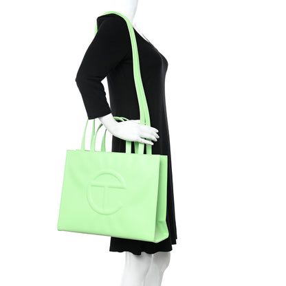 Telfar Vegan Leather Medium Shopping Bag Double Mint 2 of 15