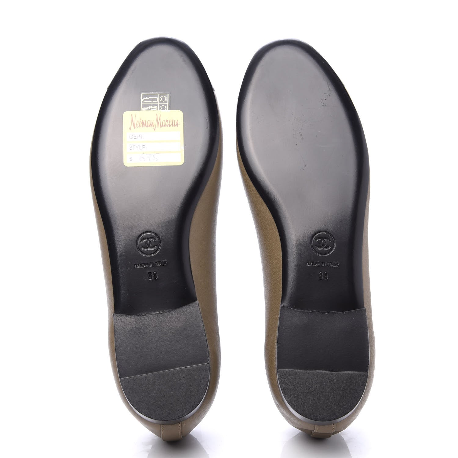 Chanel Lambskin Cap Toe CC Ballerina Flats 39 Brown 5 of 9
