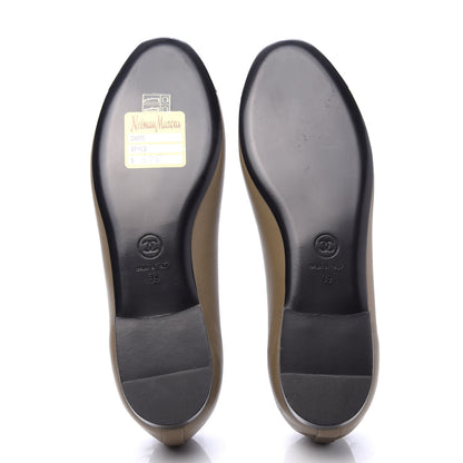 Chanel Lambskin Cap Toe CC Ballerina Flats 39 Brown 5 of 9