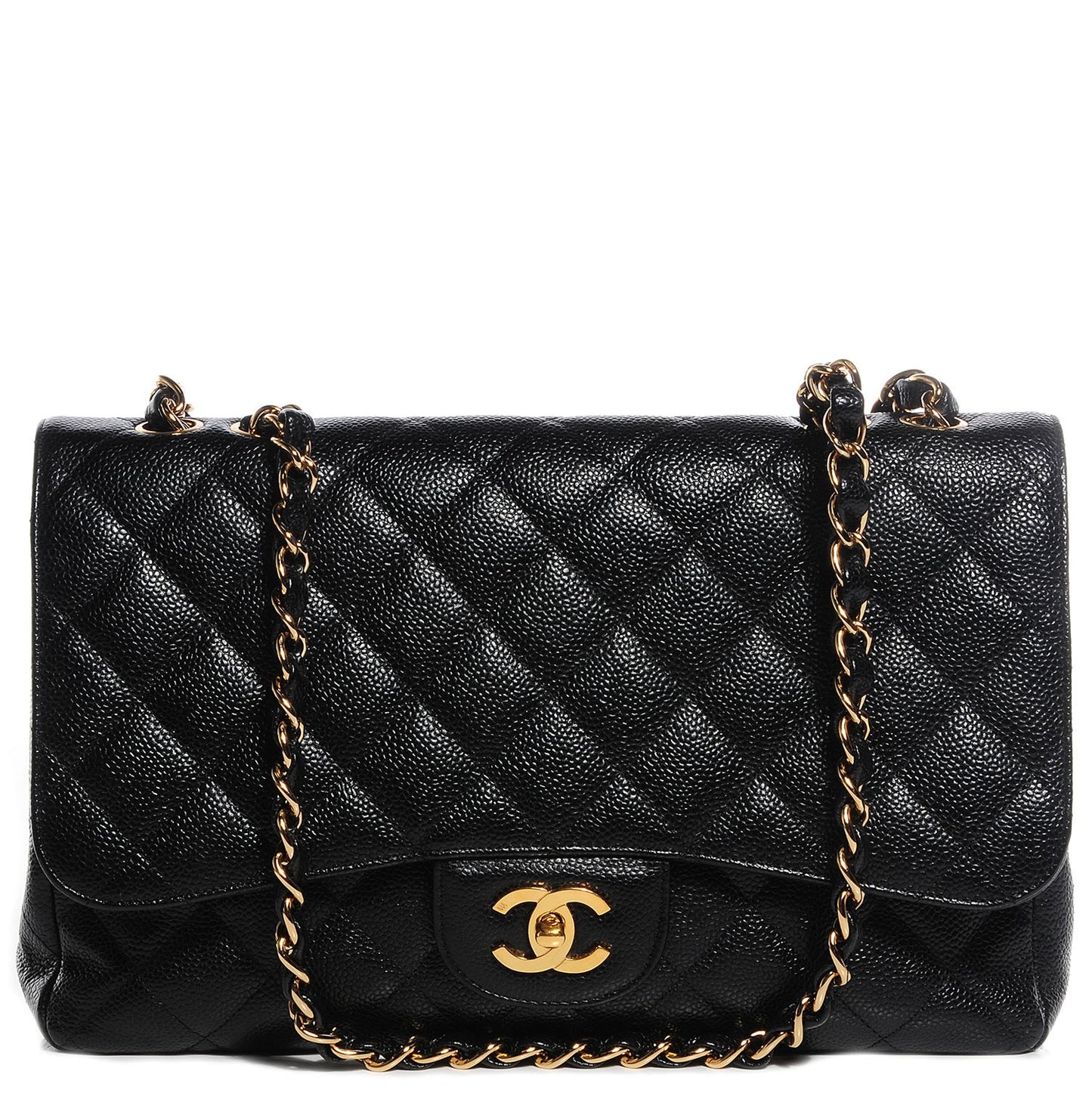 Caviar Jumbo Single Flap Black