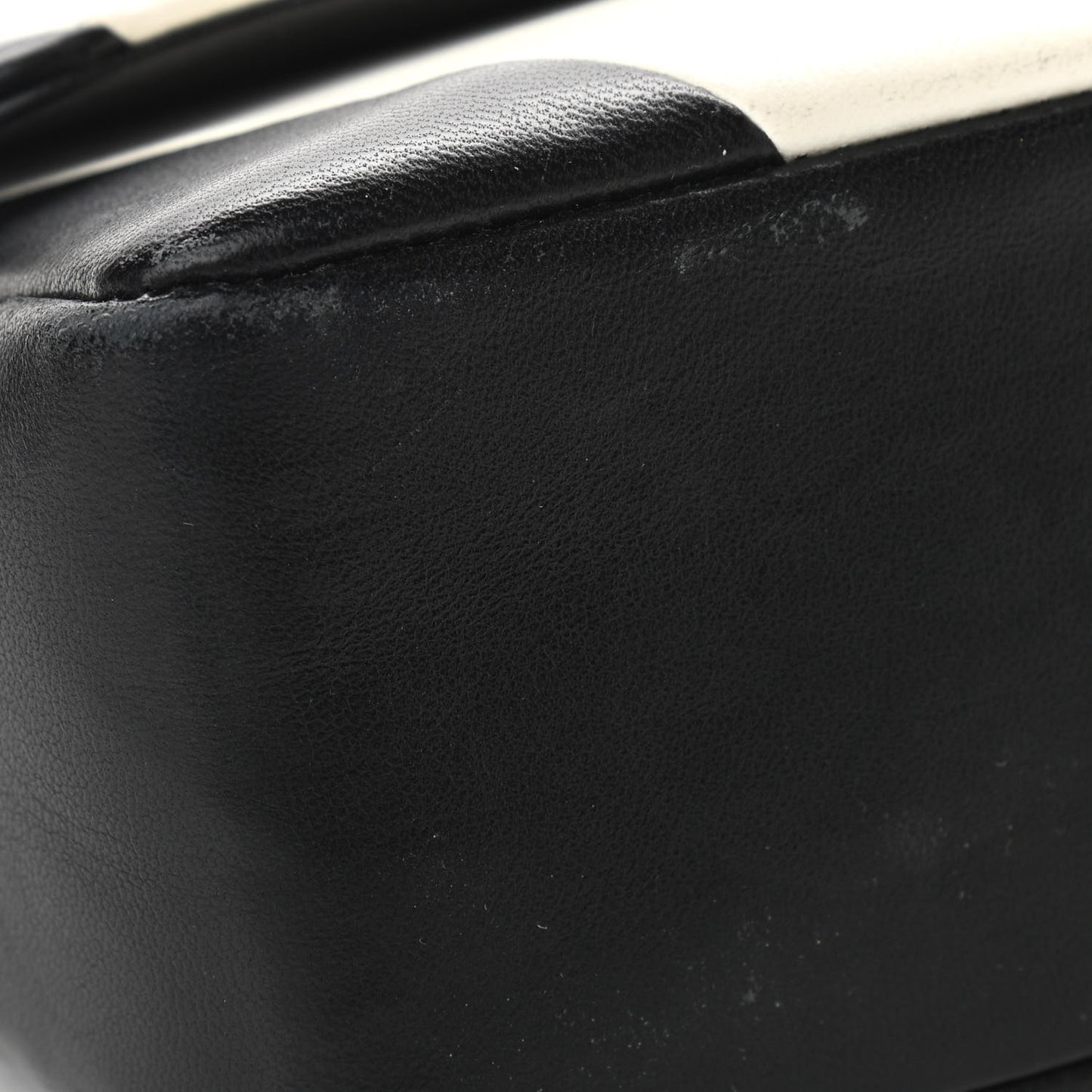 Lambskin Geometric Patchwork Mini Flap Black White
