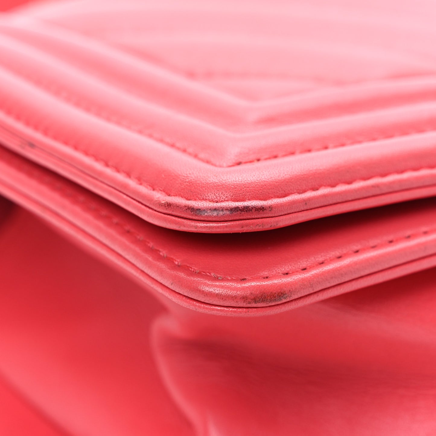 Calfskin Chevron Quilted Small Boy Flap Pink