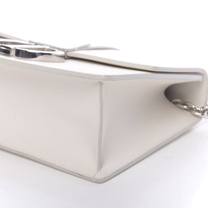 Christian Dior Grained Calfskin 30 Montaigne Chain Flap Bag White 9 of 12