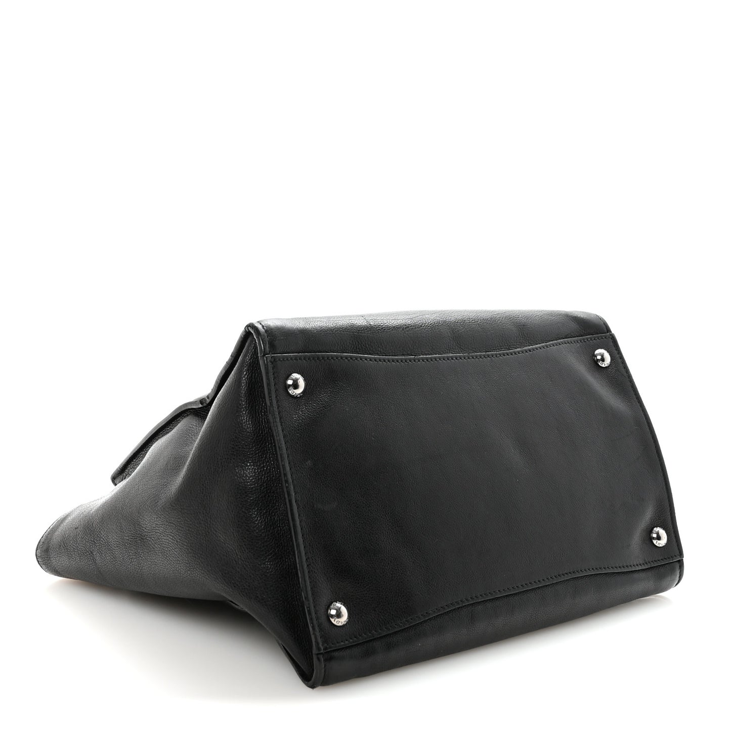 Glace Calf Twin Pocket Tote Black