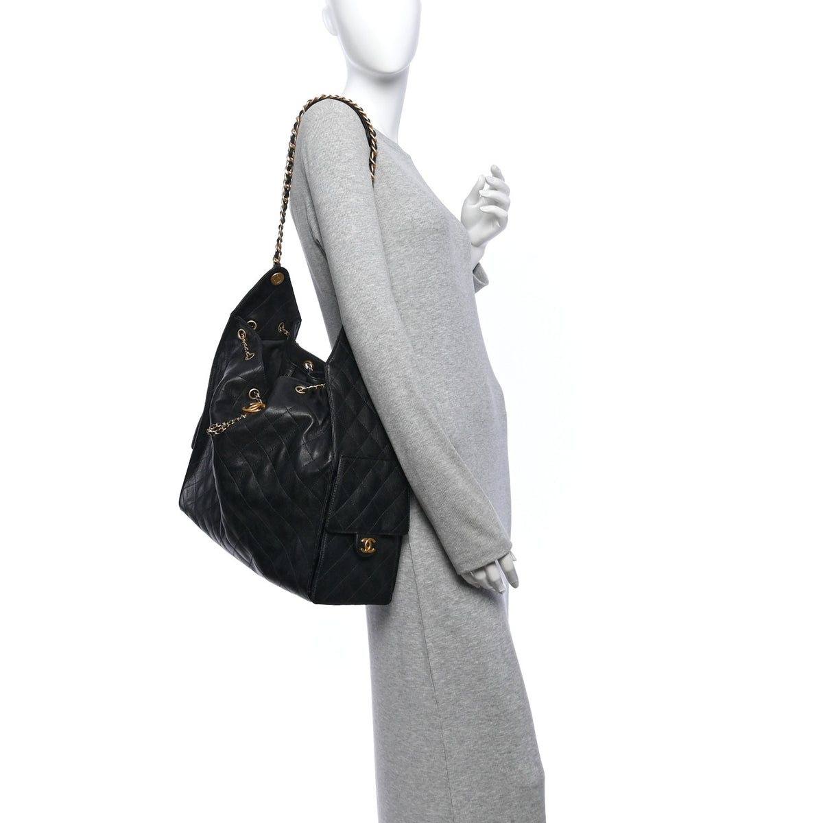 Chanel Caviar Quilted Large Chanel 25 Handbag Black 2 of 11