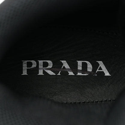 Prada Re-Nylon Gabardine Metal Triangle Logo Mens High Top Sneakers 8 Black 7 of 10