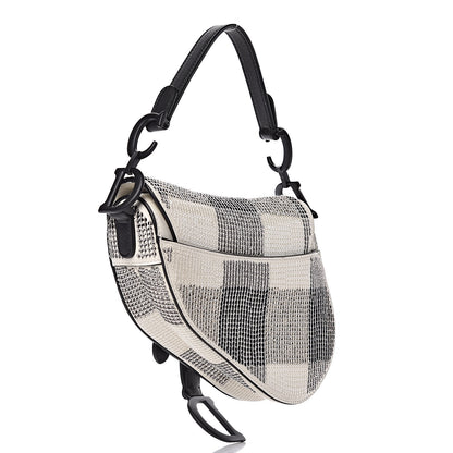 Christian Dior Crystal Calfskin Mini Saddle Bag Latte 3 of 7