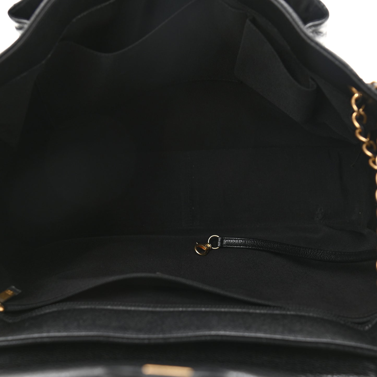 Caviar Quilted Flap Tote Black