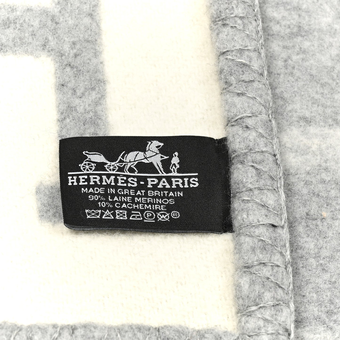 Wool Cashmere Avalon III Throw Blanket Ecru Gris Clair