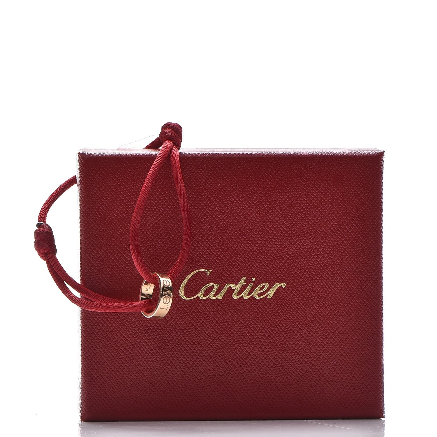 Cartier 18K Pink Gold LOVE Adjustable Cord Bracelet Red 9 of 9
