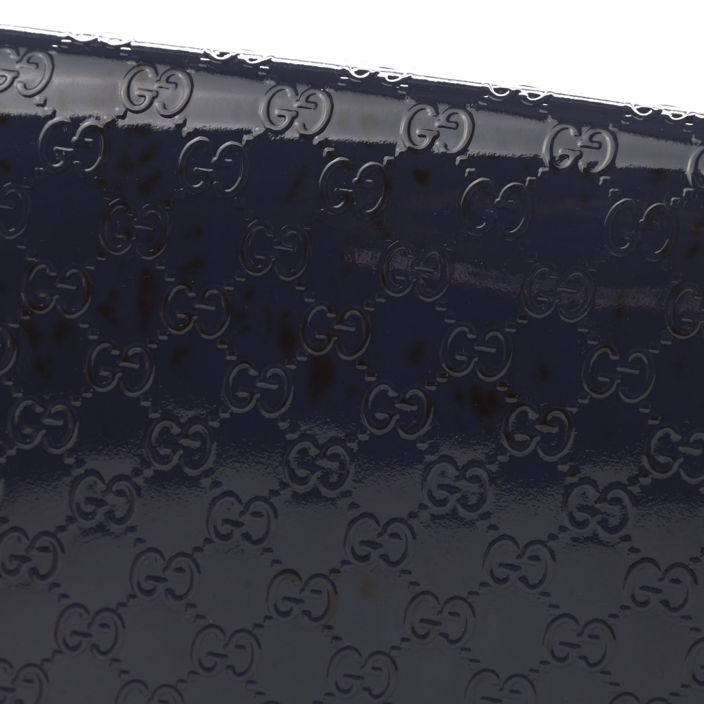 Patent Microguccissima Small Broadway Clutch Blue