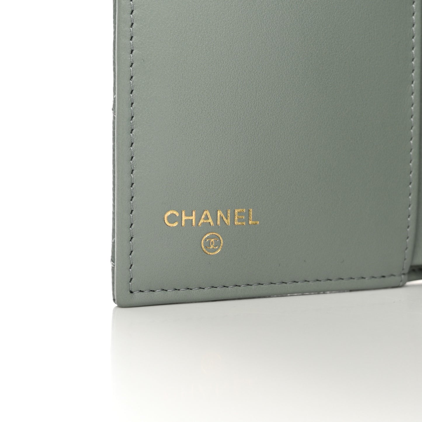Caviar Quilted Medium Flap Wallet Light Green