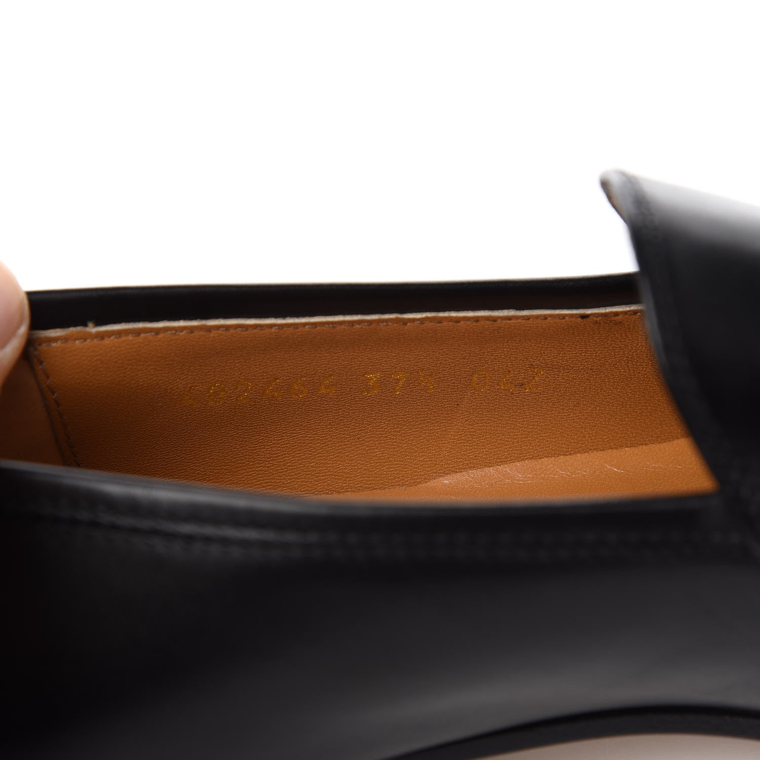 Gucci Calfskin Womens Jordaan Loafers 37.5 Black 9 of 10