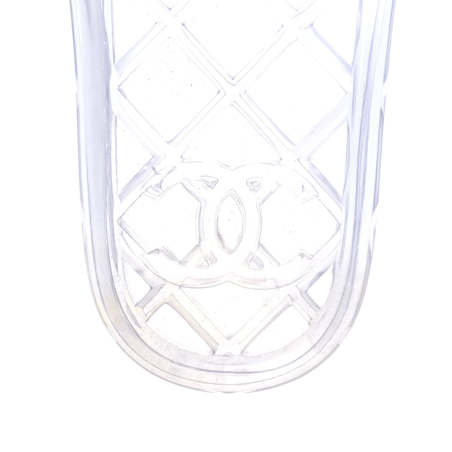 Chanel PVC Transparent CC Flat Slide Sandals 40 White 6 of 6