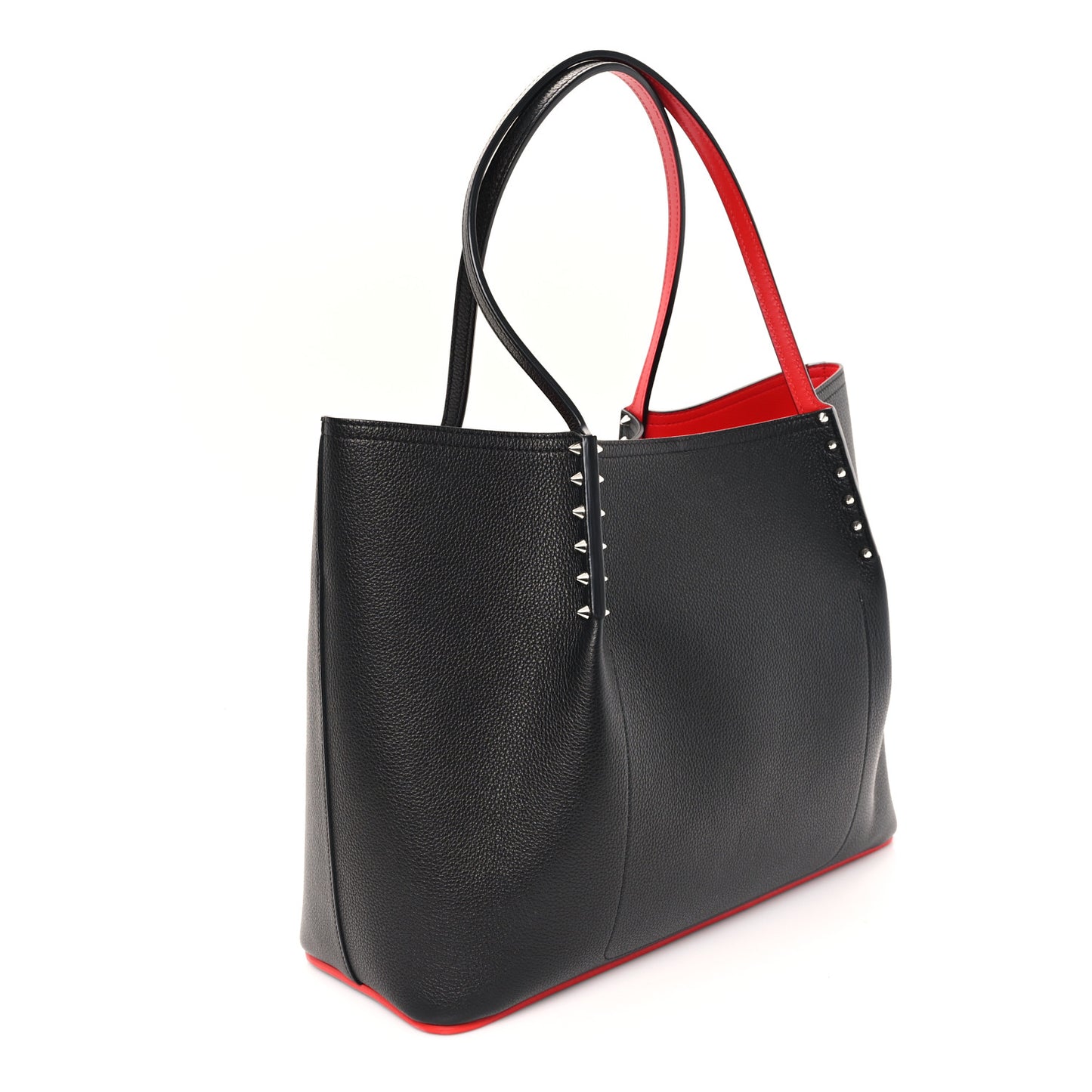 Calfskin Spiked Large Cabarock Shopper Tote Black