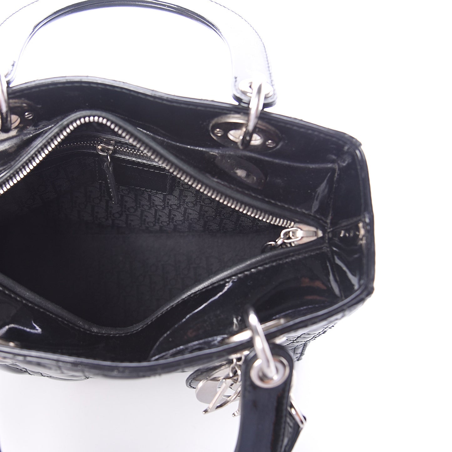 Patent Cannage Medium Lady Dior Black
