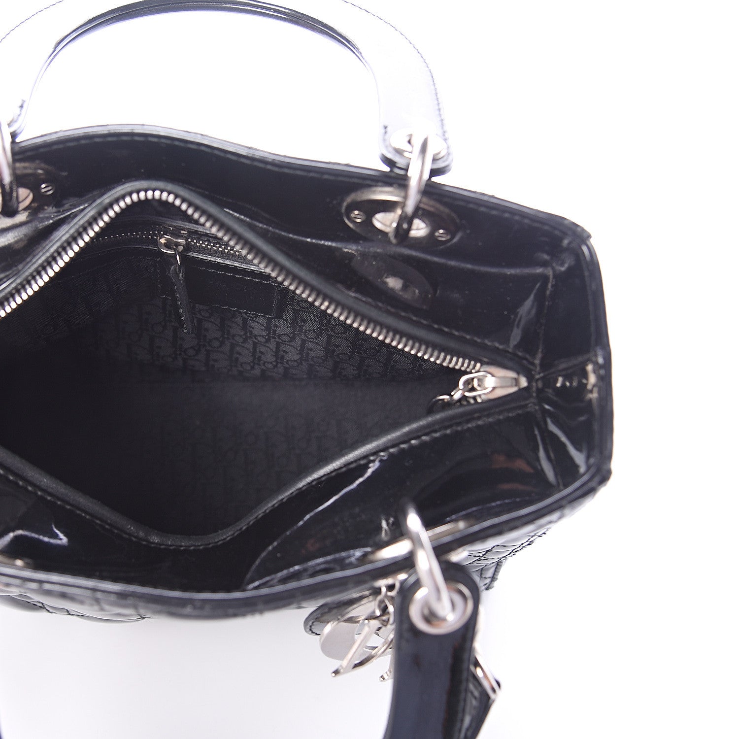 Christian Dior Patent Cannage Medium Lady Dior Black 4 of 8