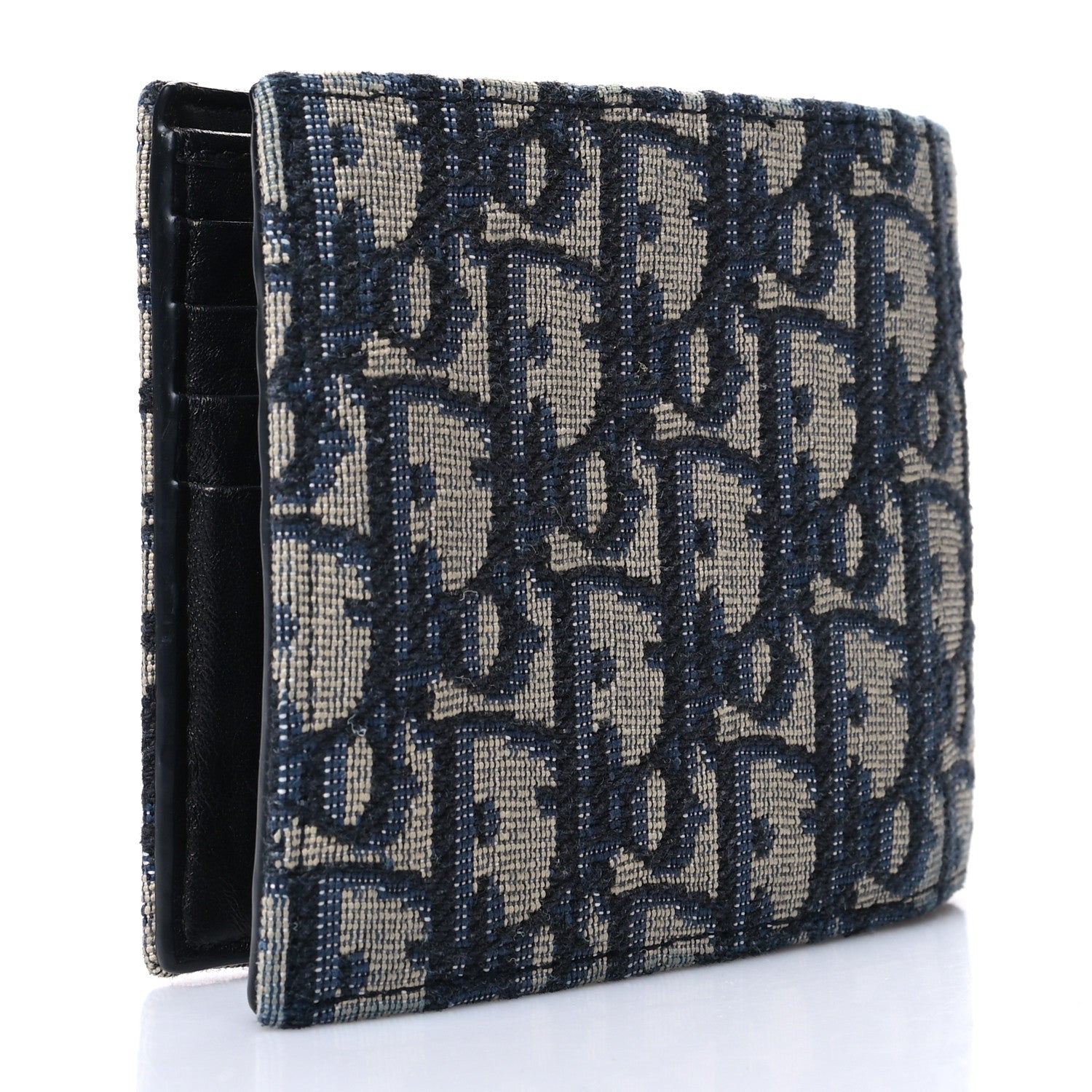 Christian Dior Oblique Bi-Fold Wallet Blue 3 of 11
