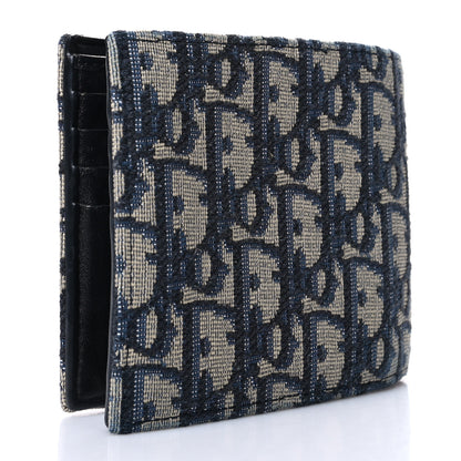 Christian Dior Oblique Bi-Fold Wallet Blue 3 of 11
