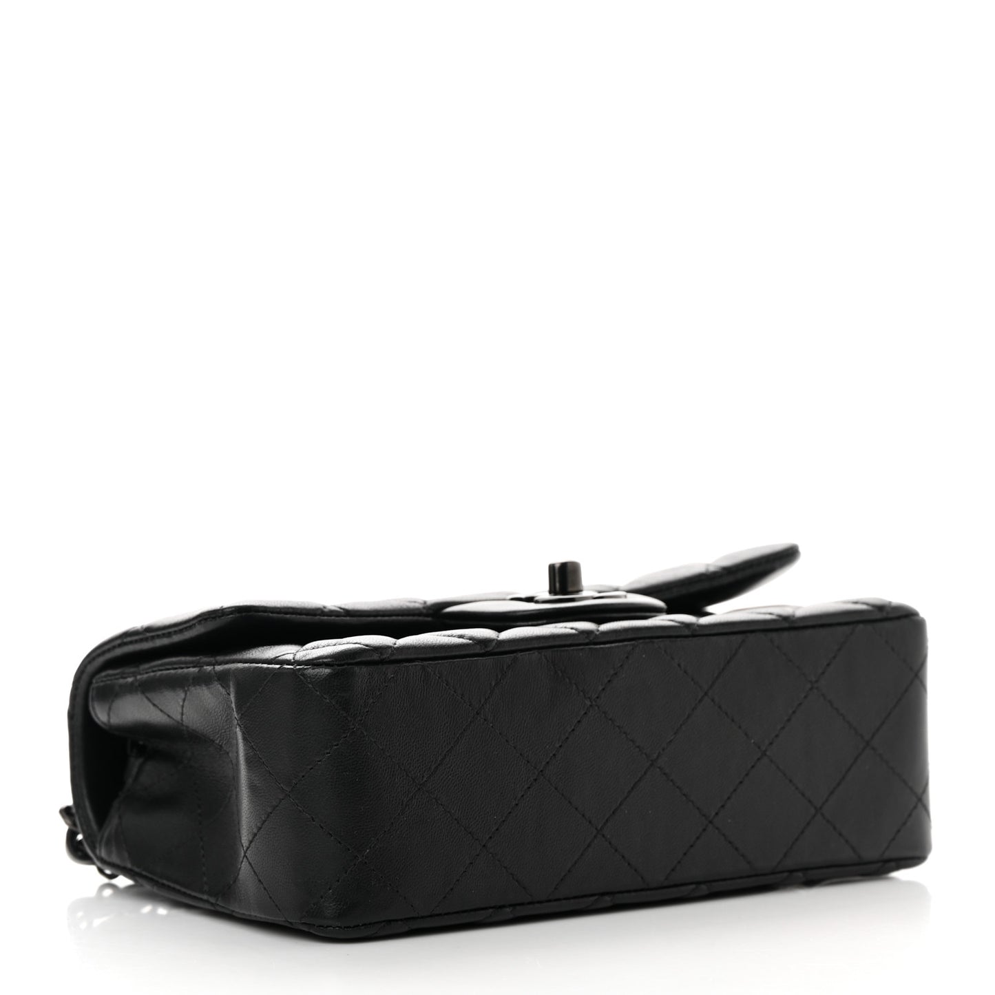 Lambskin Quilted Mini Rectangular Flap So Black