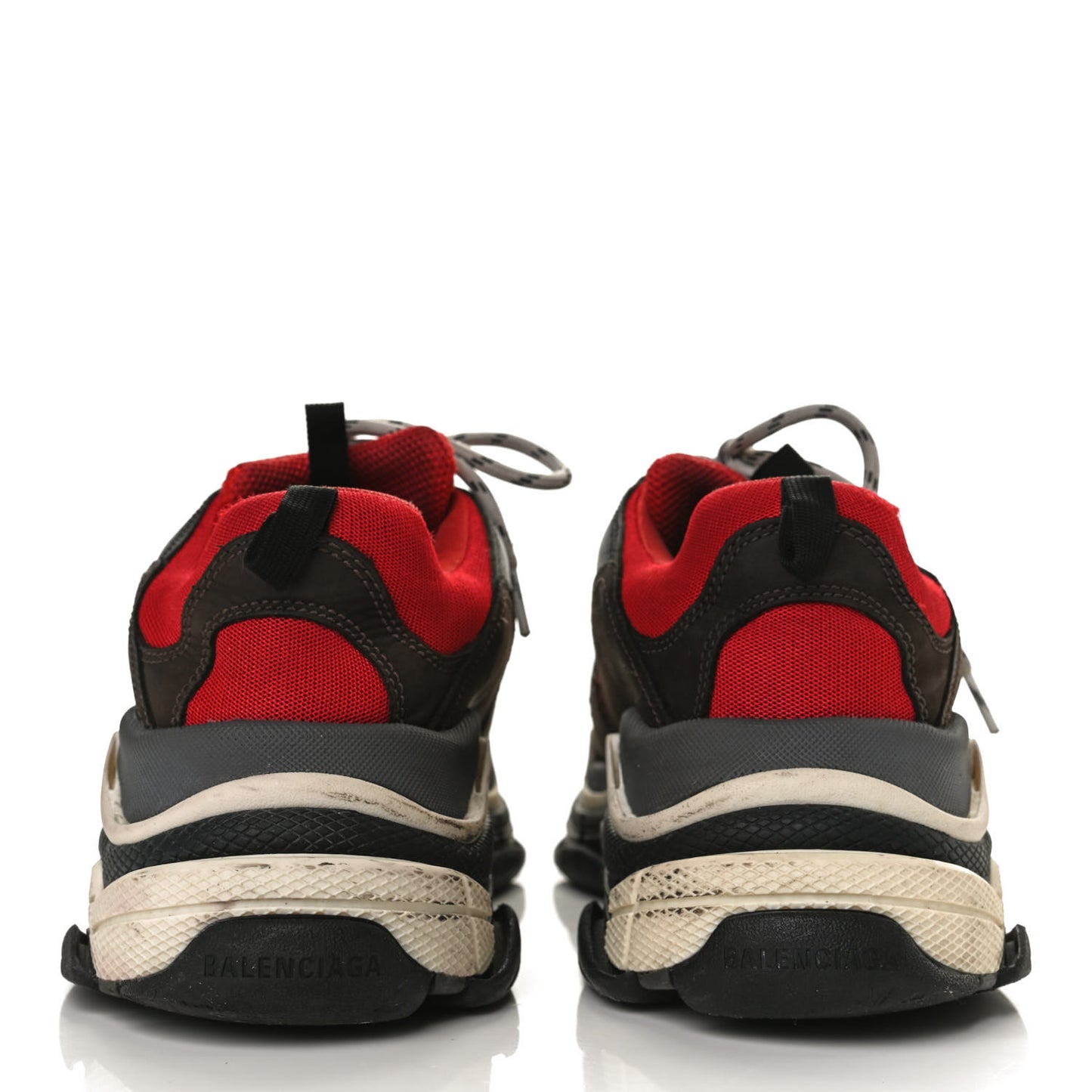 Fabric Mesh Mens Triple S Sneakers 43 Rouge Black