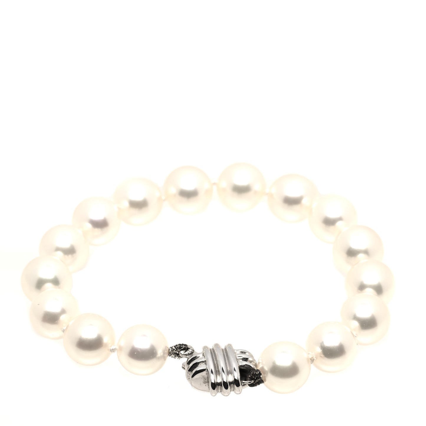 18K White Gold Pearl 9-9.5mm Signature Pearls Bracelet