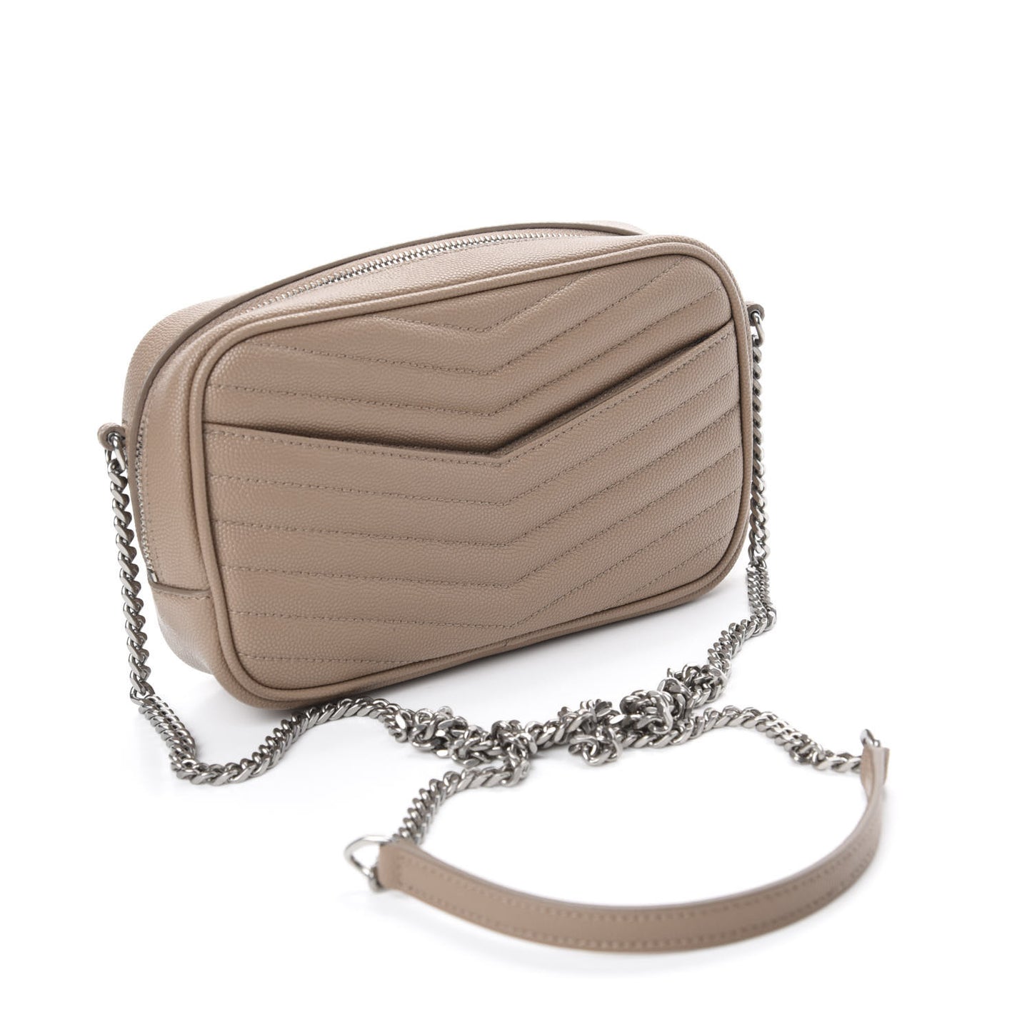 Grain De Poudre Matelasse Monogram Mini Lou Camera Bag Dark Beige
