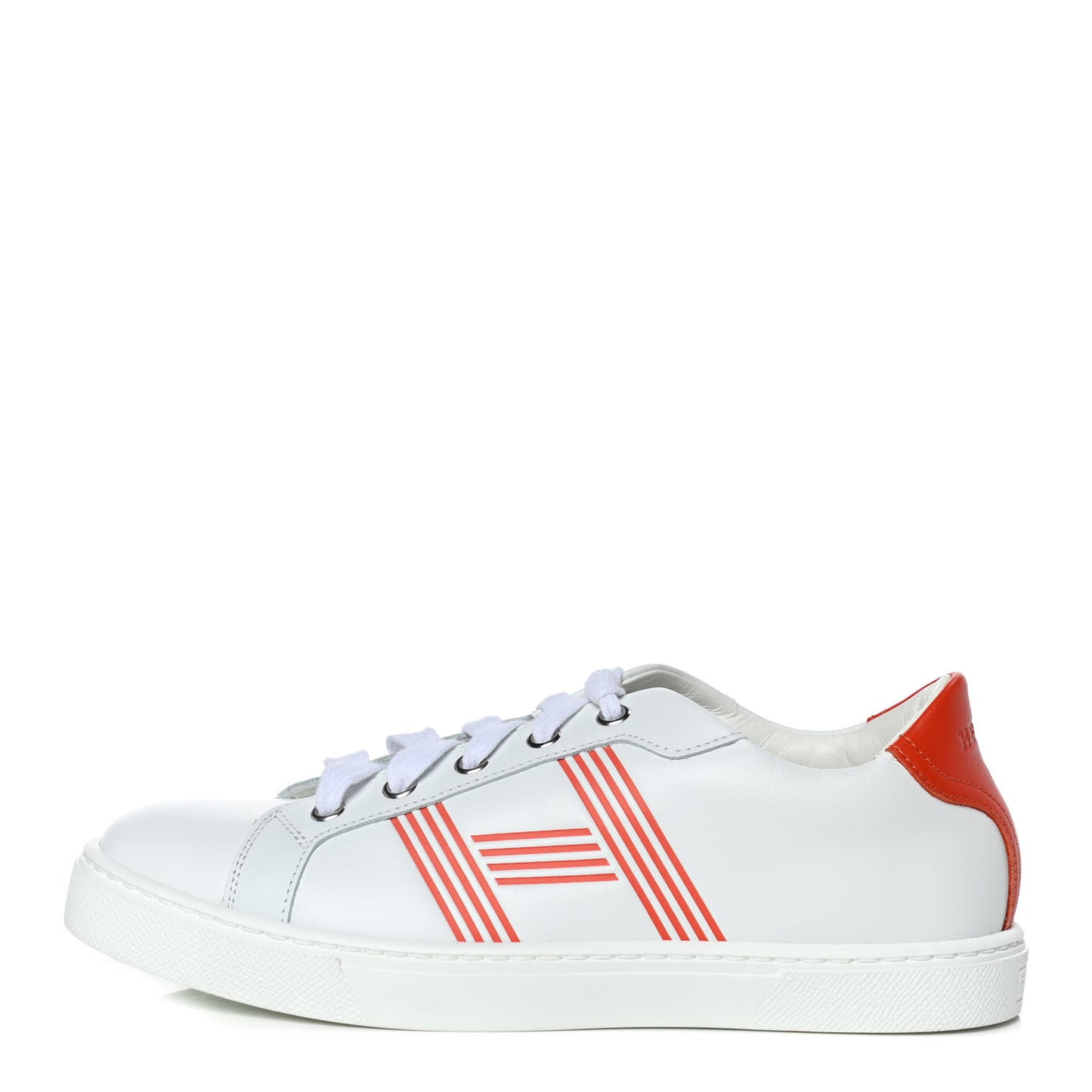 Calfskin Womens Advantage Sneakers 36.5 White Orange